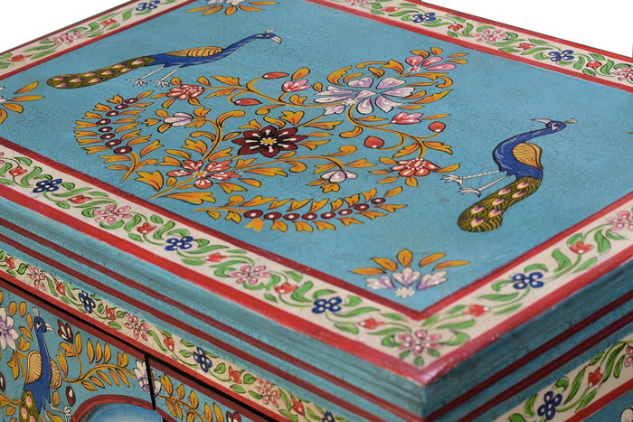 GINER Y COLOMER Table de chevet en bois de manguier multicolore